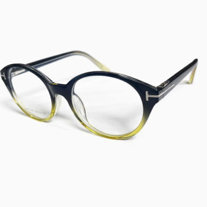 Black to Citron Ombre Round Cat-eye