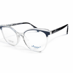 Annie Translucent Grey with Teal Accents and Patterned Black