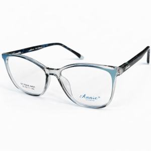 Annie Crystal Clear with Navy Blue Accents and Black