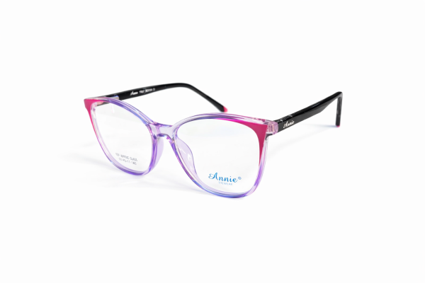 Annie Translucent Lilac & Pink with Black Temples